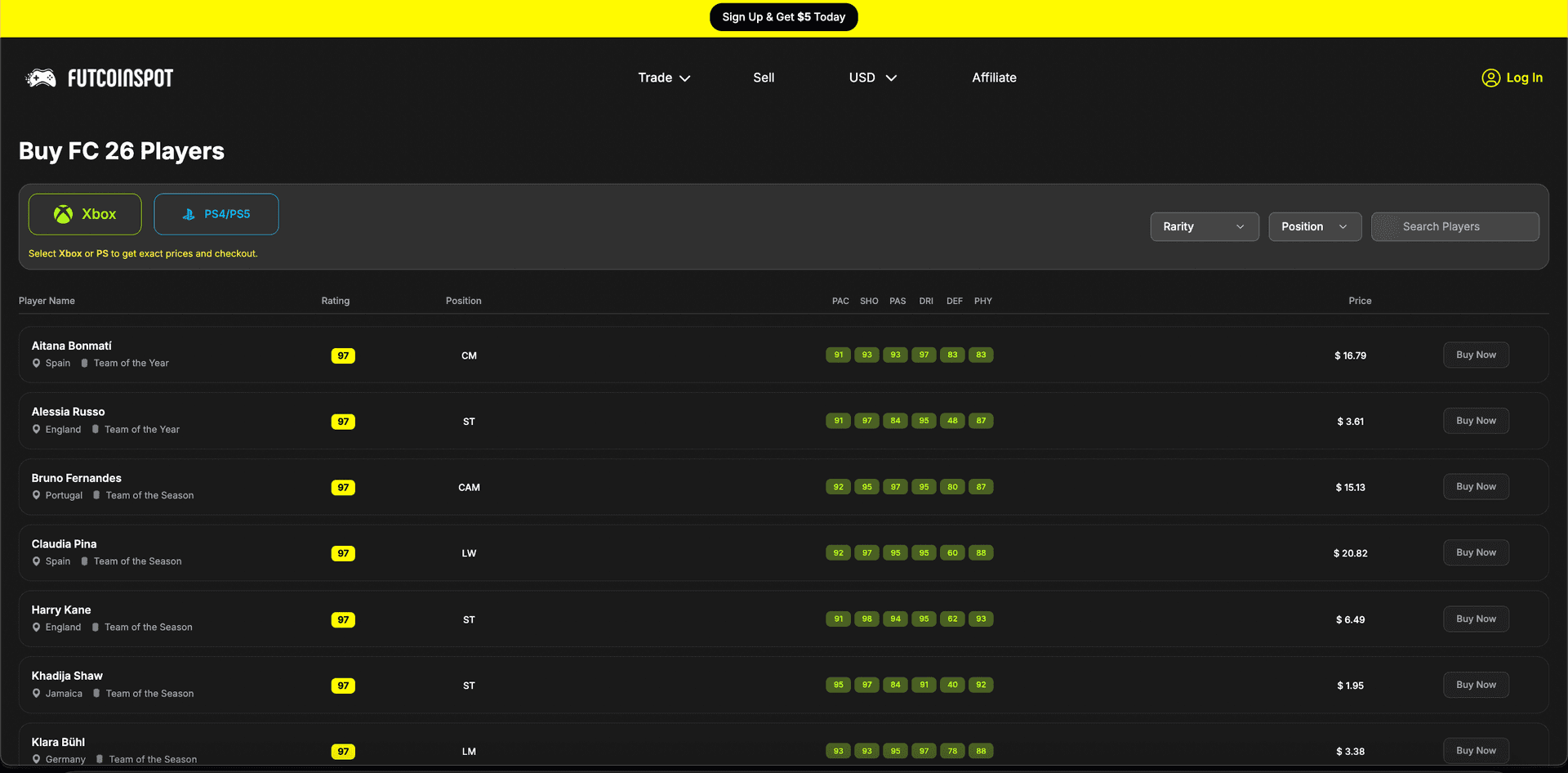 FutCoinSpot Homepage