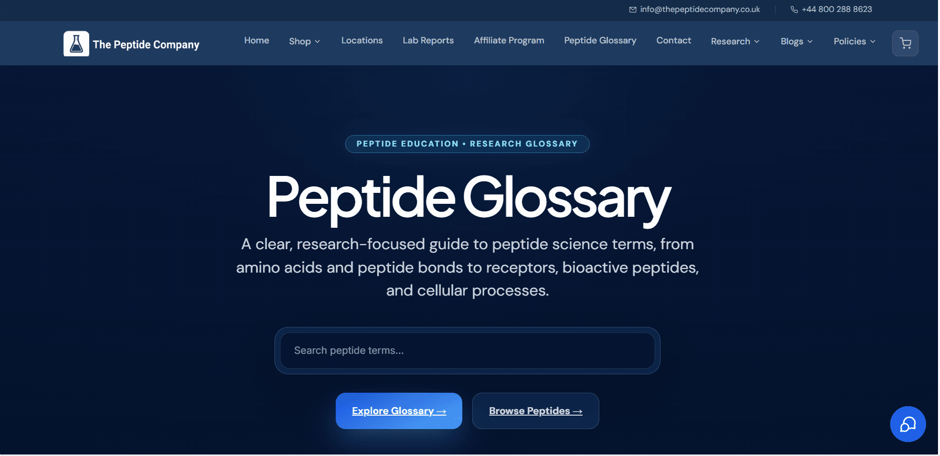 Peptide glossary page