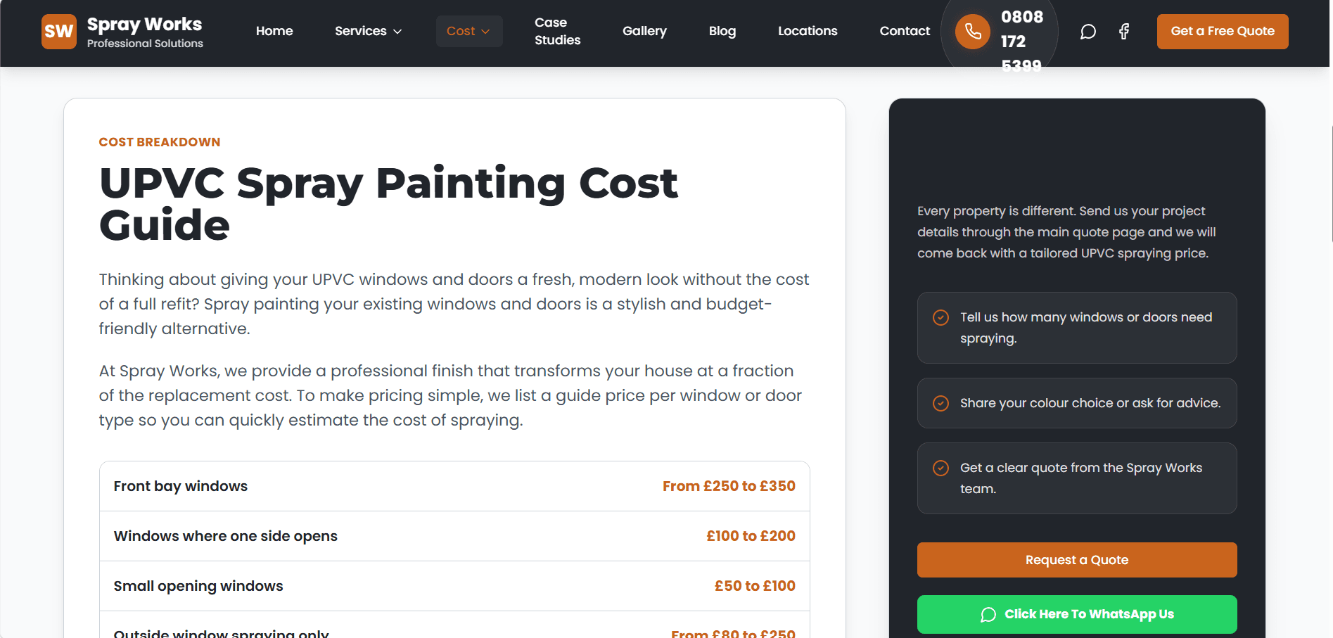 Spray Works cost guide